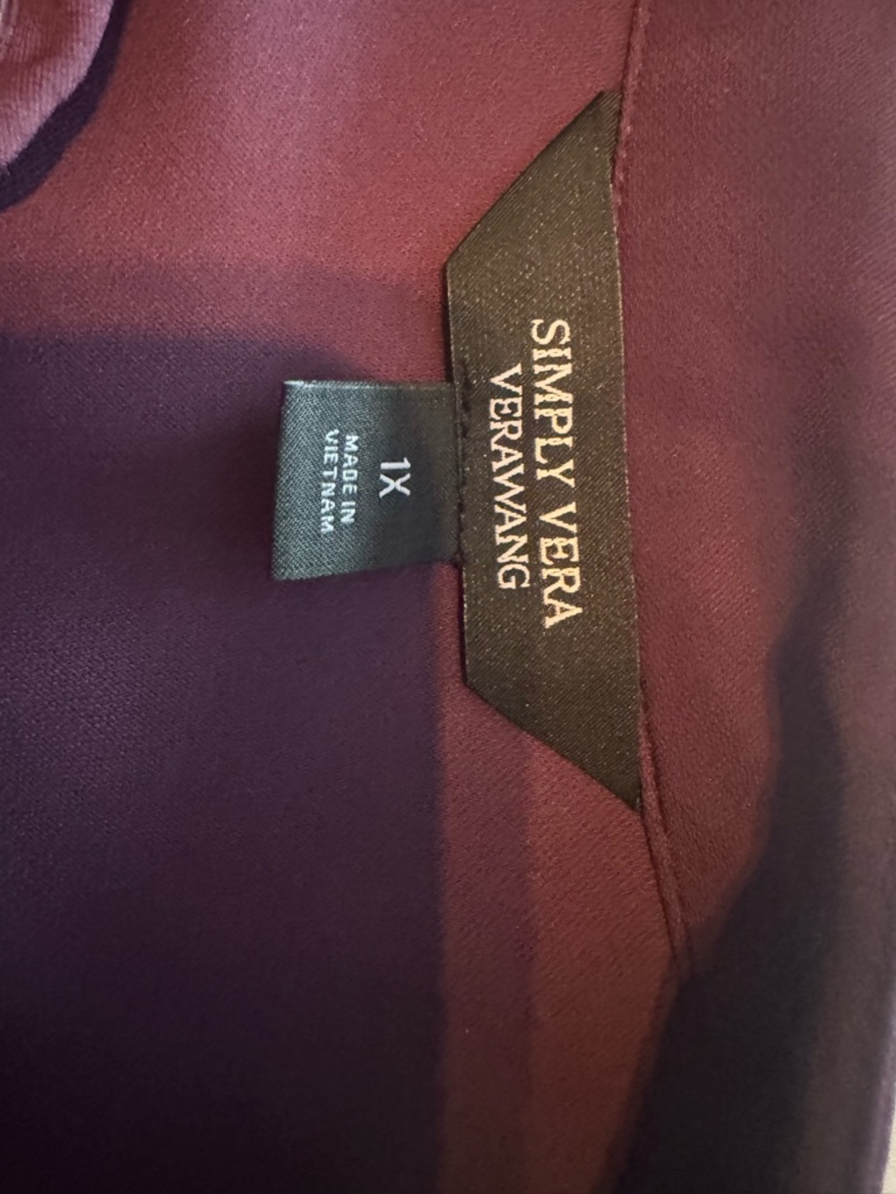 Simply Vera Vera Wang Plum Blouse with V-Neck